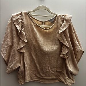 Favlux Beige Ruffled Blouse